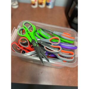 Bulk Lot Assorted Scissors Craft Office School large Sizes Storage Box included